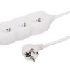 Przedłużacz 3-gniazdowy, 1,5m biały, 3x1,0mm OWY 34315