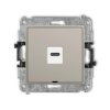 ICON Mechanizm gniazda pojedynczego 1xUSB C-C, bez pola opisowego taupe 60IGUSBBO-7