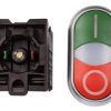 Przycisk sterowniczy 22mm podwójny czerwony/zielony z samopowrotem z podświetleniem 1Z 1R M22-DDL-GR-X1/X0/K11/230-W 216509