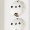 395404 Double socket, 16 A, CONTURA, screw terminal, pure white
