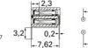 Socket header, 20 pole, pitch 2.54 mm, angled, green, 2-216604-0