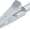 Alligator clip, white, max. 4 mm, L 41.5 mm, CAT O, socket 2 mm, 930319107