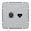 KOS66 Gniazdo TV typu F + RJ45 kat.5e białe 660470