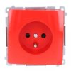 Simon Basic Gniazdo pojedyncze z/u z przesłonami czerwone BMGZ1Z.01/22