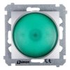 Simon 54 Sygnalizator świetlny LED zielone światło srebrny mat DSS3.01/43