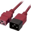 przedłużacz LINDY LINDY 2m IEC C19 auf IEC C20 Kabel rot 30124, 2.00 m, 1 szt.