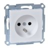 MERTEN Gniazdo pojedyncze z uziemieniem i przesłoną B.A.S.M białe MTN2500-0325 SCHNEIDER ELECTRIC