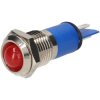 R-TECH 656930 Panel Indicator 12mm Domed 12V Red Nickel Brass