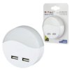Lampka nocna do gniazdka z 2x USB 10lm 3000k, chip SAMSUNG IP20 WW V-TAC VT-84-RD 5 LAT GWARANCJI