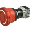 Przełącznik; bezpieczeństwa; przyciskowy; LAS1-BY-11TSB/R; ON-ON; grzybkowy; odkręcany; 1 tor; czerwony; bez podświetlenia; bist