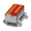 Blok rozdzielczy PTVFIX 6/18X2,5-NS35A RD, czerwone złącze przemysłowe - 18 punktów przyłączeniowych o przekroju 2,5mm2