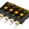 Przełącznik DIP 4-pozycyjny SPST SMD 100 mA przy 50 V DC (liniowy), 25 mA przy 24 V DC (impulsowy) -20 → +85°C