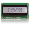 Wyświetlacz monochromatyczny LCD, , Alfanumeryczny, Midas