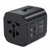 Ładowarka USB podróżna 2xUSB-A, AUKAY 1xUSB-C, EU/US/UK/AUS, 15W