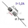 Bezpiecznik szklany 1A do PCB 3x10mm; typ F