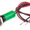 Lampka kontrolna do montażu panelowego 110V ac, zielona 8mm LED Wyprowadzenia RS PRO