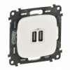VALENA ALLURE Gniazdo ładowania USB podwójne perłowe 754999 LEGRAND