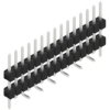 Pin header, 15 pole, pitch 2.54 mm, angled, black, 10051786