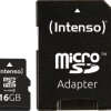 Karta pamięci microSDHC Intenso 3403470, 16 GB, Class 4, 21 MB/s / 5 MB/s, adapter SD