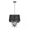 Lampa wisząca Mona z czarnym kloszem z tkaniny i czarnymi kryształkami LP-5005/5P czarna Light Prestige