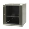 Szafa wisząca niedzielona 19 12U, drzwi blacha/szkło, ściągane osłony boczne z zamkiem, 600×600×635 szer./gł./wys. mm RAL: sza