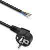 Qoltec Przewód zasilający wtyczka kątowa SCHUKO CEE 7/7 miedź Cu odizolowany lutowany 3x0.75 mm² 3m