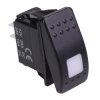 White illuminated Off-(On) Momentary Automotive Rocker Switch DPST 10A 12-24V IP68