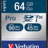 47022 SDXC-Card 64GB, Verbatim Pro - U3