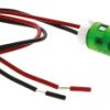Lampka kontrolna do montażu panelowego 220V ac, zielona 8mm LED Zielony Wyprowadzenia APEM