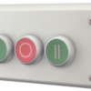 Surface mount housing, 3 pushbutton green/red, 3 Form B (N/C) + 3 Form A (N/O), groping, 216532