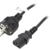 SN316-3/10/5BK Kabel CEE 7/7 (E/F) wtyk, IEC C13 żeński PVC 5m czarny 10A