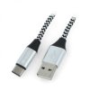 Przewód Tracer USB A - USB C 2.0 czarno-srebrny oplot - 1m