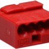 Micro junction box terminal, 4 pole, 0.6-0.8 mm², clamping points: 4, red, clamp connection, 6 A, 243-804