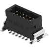 Pin header, 12 pole, pitch 1.27 mm, straight, black, 244836