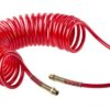 Przewód pneumatyczny spiralny 6m Czerwony, PUR, BSPT 3/8 RS PRO