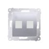SIMON 54 Pokrywa gniazdo teleinformatyczne srebrny mat na Keystone płaska podwójna DKP2.01/43 KONTAKT SIMON