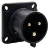 Wtyk Przemysłowy Tablicowy Odbiornikowy 32A 3P 200V-250V /Fe/ Ip44 Czarny