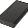 Aluminum enclosure, (L x W x H) 120 x 72 x 19 mm, black (RAL 9005), IP54, 1455B1202BK