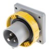 Złącze przemysłowe - zasilające 16A Wtyczka 110 V 2P + E Męski Scame Żółty Montaż na panelu IP67