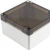 PC enclosure, (L x W x H) 105 x 105 x 60 mm, light gray (RAL 7035), IP68, 1554L2GYSL