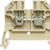 Through terminal block, screw connection, 0.5-4.0 mm², 2 pole, 24 A, 6 kV, beige/yellow, 0268860000