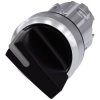 Siemens 3SU10522BF100AA0 Selector Switch 22mm 3 pos blk metal illum