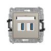 Mini Mechanizm Gniazda Podwójnego 2Xusb A-A 3.0 Taupe 60Mgusb-6