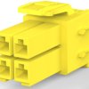 Socket header, 4 pole, pitch 3.96 mm, straight, yellow, 1-368575-4