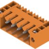 Pin header, 5 pole, pitch 3.5 mm, angled, orange, 1607070000