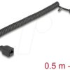 90669 RJ45 Coiled Cable jack to jack Cat.5e 0.5 m to 1 m black