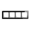 DECO Ramka 4 poczwórna uniwersalna - efekt szkła (ramka: czarna: spód: biały) czarny 12-0-DRS-4 KARLIK