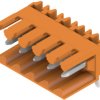 Pin header, 5 pole, pitch 3.5 mm, angled, orange, 1597240000
