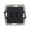 Icon Mechanizm Gniazda Podwójnego 2Xusb A-A 3.0, Bez Pola Opisowego Czarny...