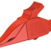 Alligator clip, red, max. 30 mm, L 92 mm, CAT IV, socket 4 mm, 66.9561-22